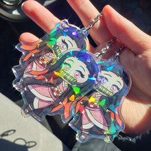 Load image into Gallery viewer, Smol Demon - Double Sided 3&quot; Holographic Charm
